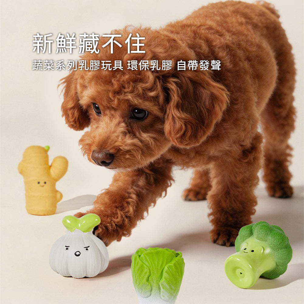 蔬菜乳膠發聲玩具 蒜頭