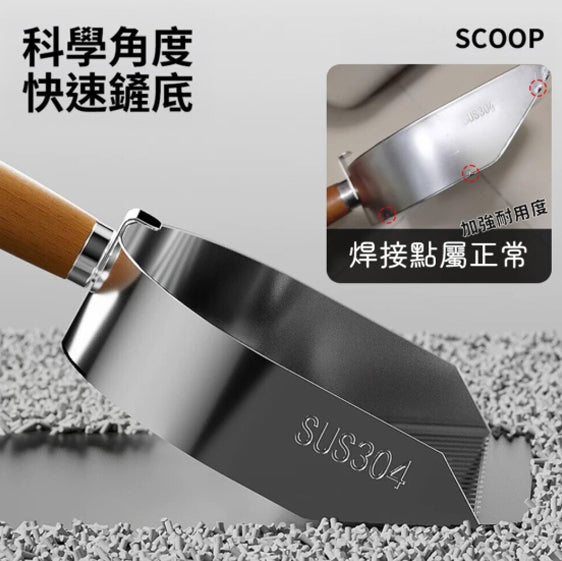 不鏽鋼貓砂鏟 質感黑(圓孔)